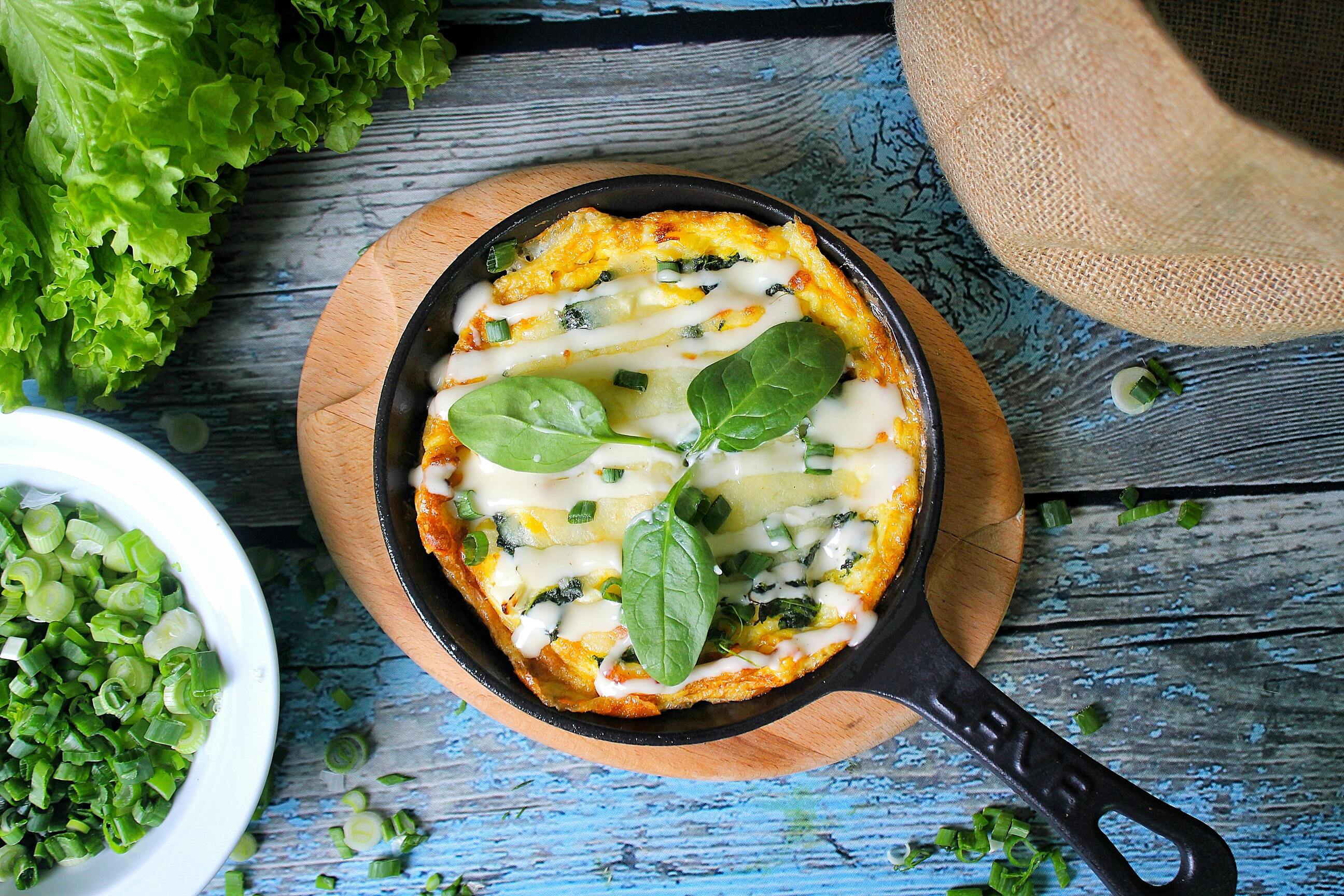 Spinach and feta omelette